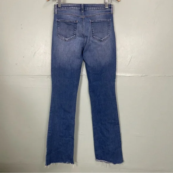 L’AGENCE Ruth High Rise Straight Leg in Cambridge Blue Women Sz 26 Raw Hem - Picture 8 of 11